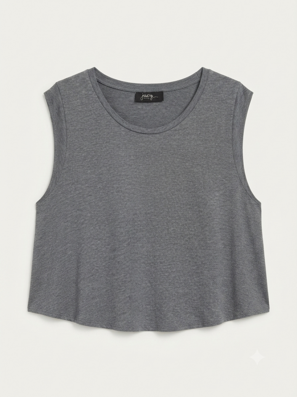 Judy by Judy Design Grey Sleeveless Scoop Neck Oversized Tank Top Activewear. Ba